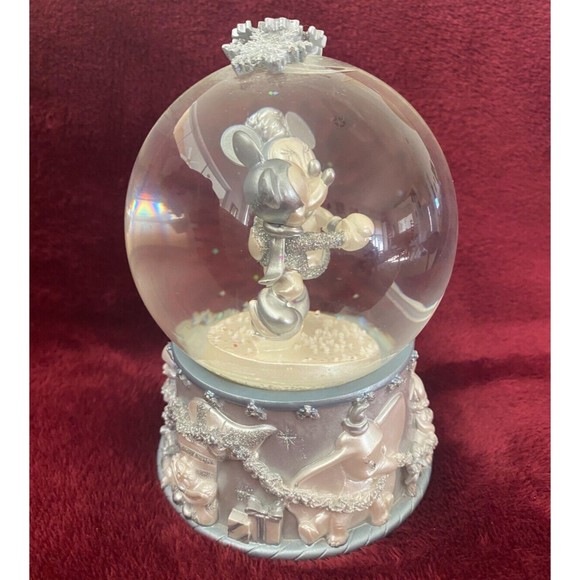 Special Edition Mickey And Minnie Skating Silver Snow Globe Disney Store 2002 - Picture 6 of 16